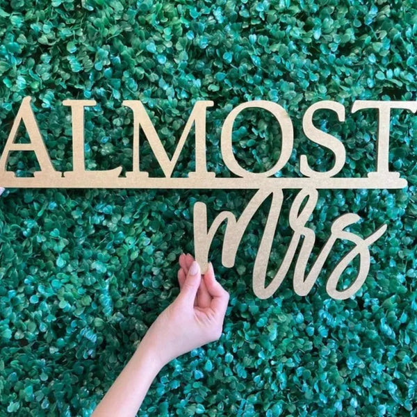 Almost Mrs Bridal Shower Sign - 1A 2B