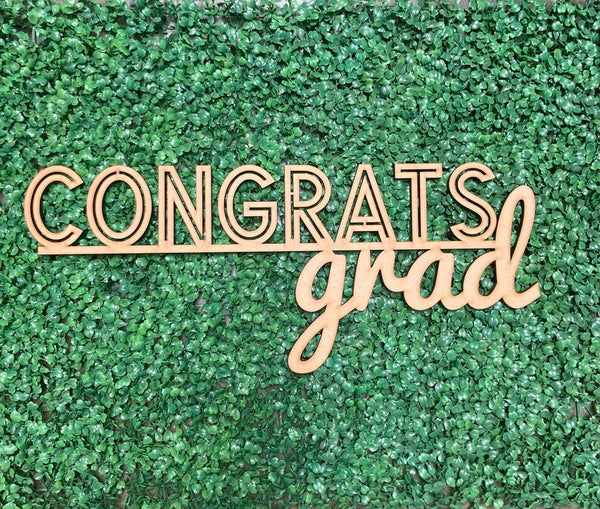 Congrats Grad Mixed Fonts Graduation Sign