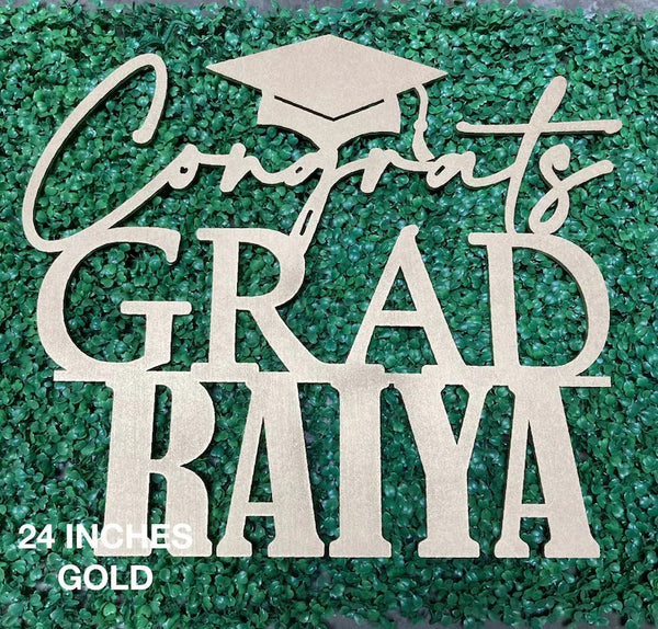 Custom Name Congrats Grad Graduation Sign