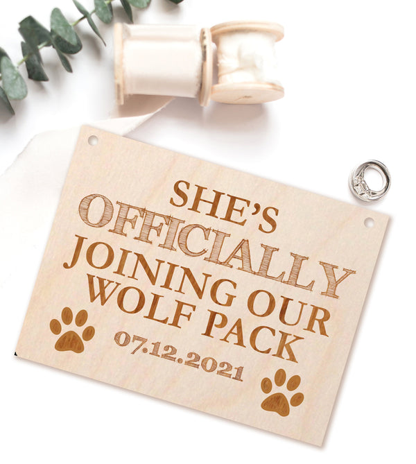 Wedding Announcement Dog Sign - 1A 2A