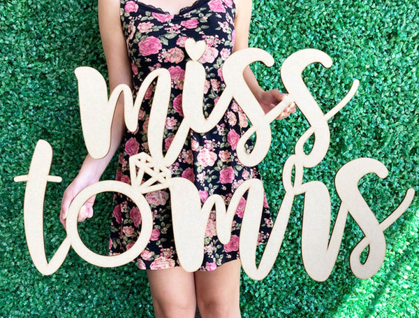 Miss to Mrs Bridal Shower Sign - 1A 2B