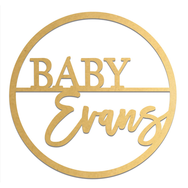 Round Baby Shower Name Sign