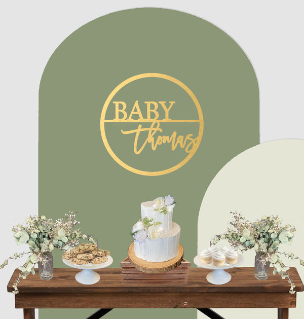 Round Baby Shower Name Sign