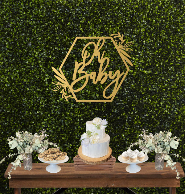 Oh Baby Geometric Baby Shower Sign